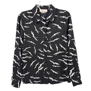 Philosophy Black Shirt with White Feather Design